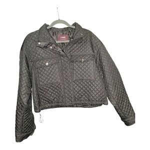 Ci Sono Dark Gray Quilted Puffer Jacket